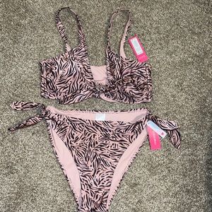 animal print high waisted bikini